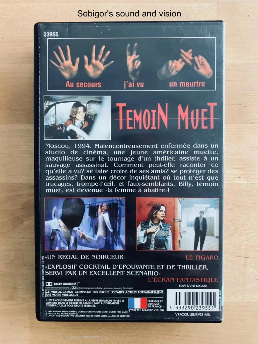 Cassette VHS Témoin Muet. – photo 2